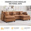 Canapé modulaire rembourré en similicuir avec repose-pieds-1235254925-1235254926