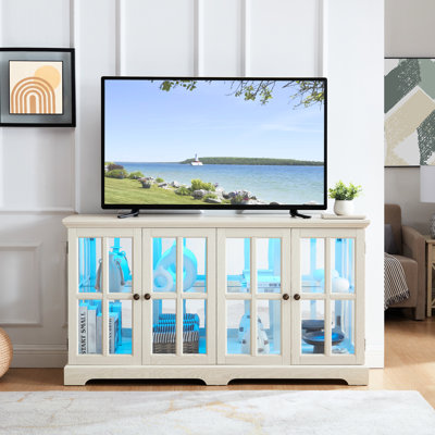 Antique Display Cabinet With Remote Control Led Lights And Adjustable Shelves Elegant White Look