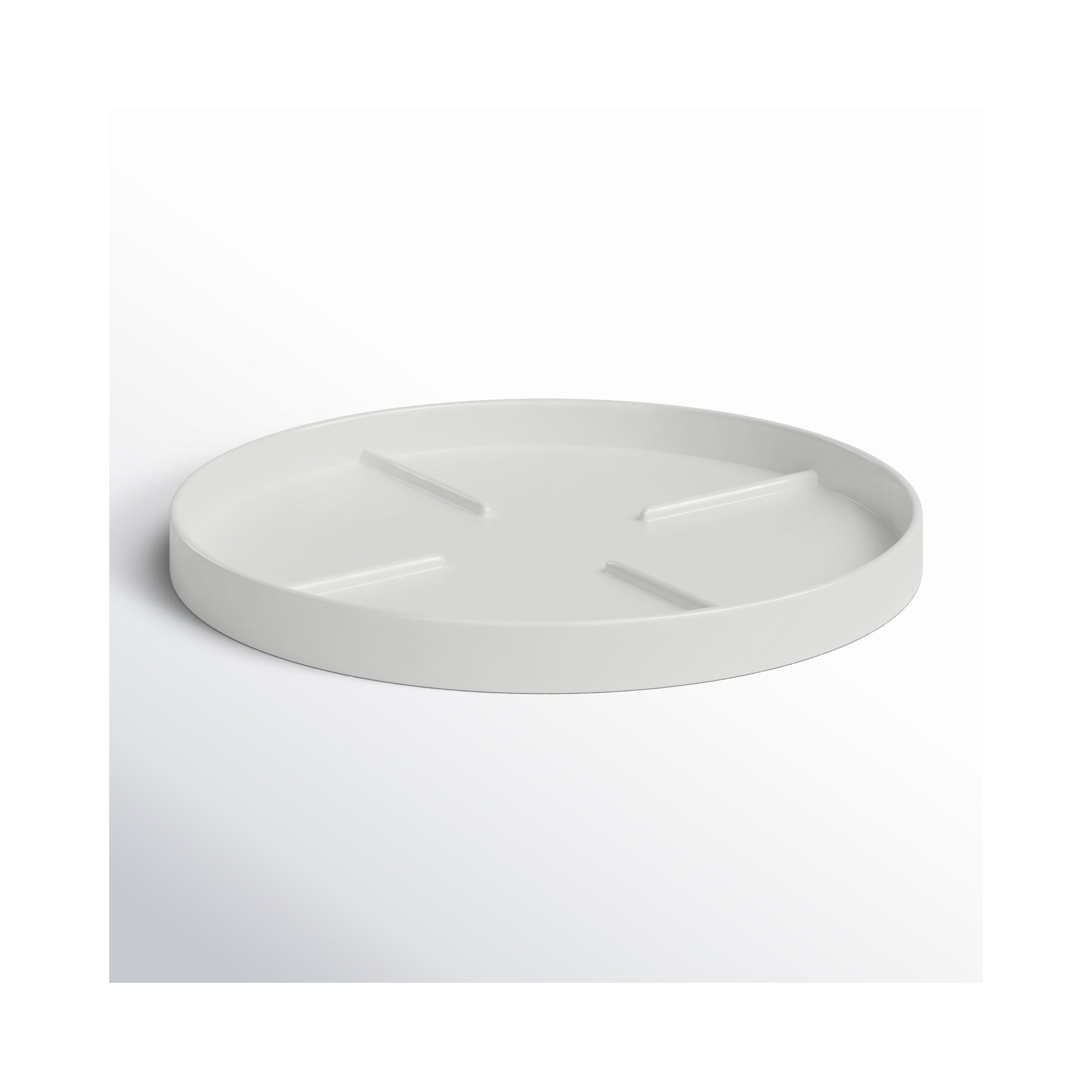 Noha Saucer Plant Stand, White, 1.5" H x 14.75" W x 14.75" D