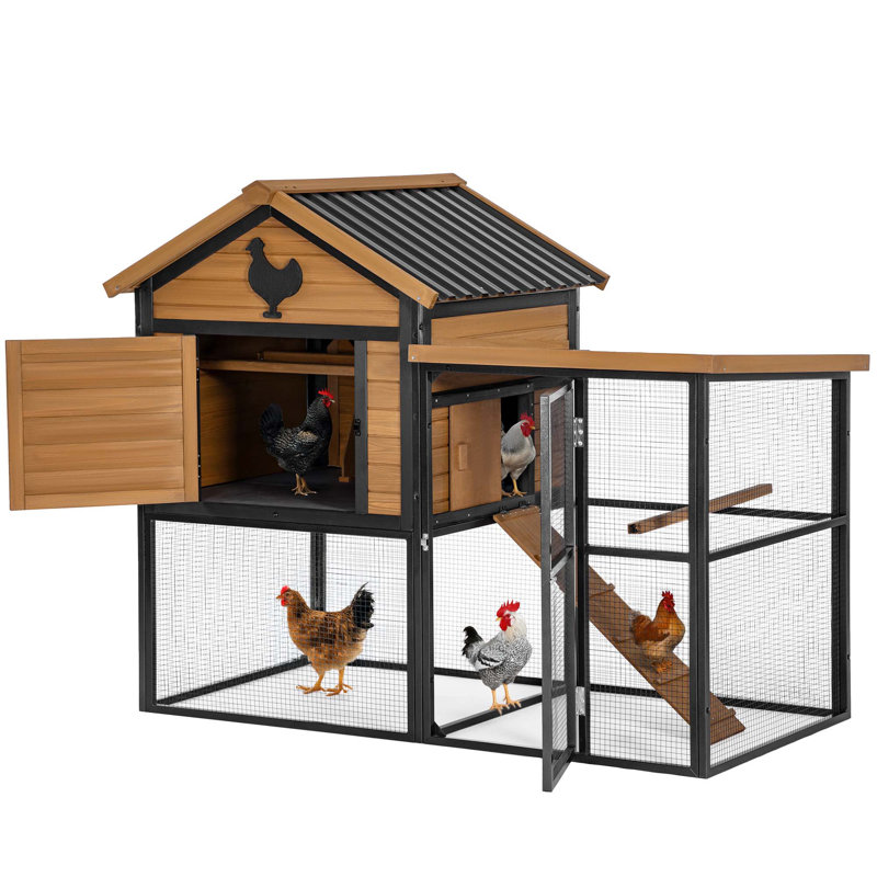 Poulailler durable et spacieux avec des caractéristiques avancées pour les poules heureuses, Brun