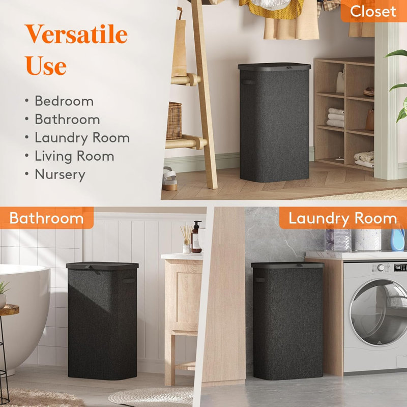 Poylester Laundry Room Organiser, Dark Grey