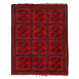 Afghan Bashir Red Hand Knotted Rug 5'X6'3"