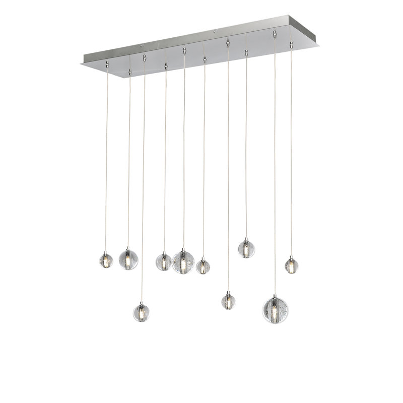Luminaire suspendu sphère 10 lumières grappe Mabe