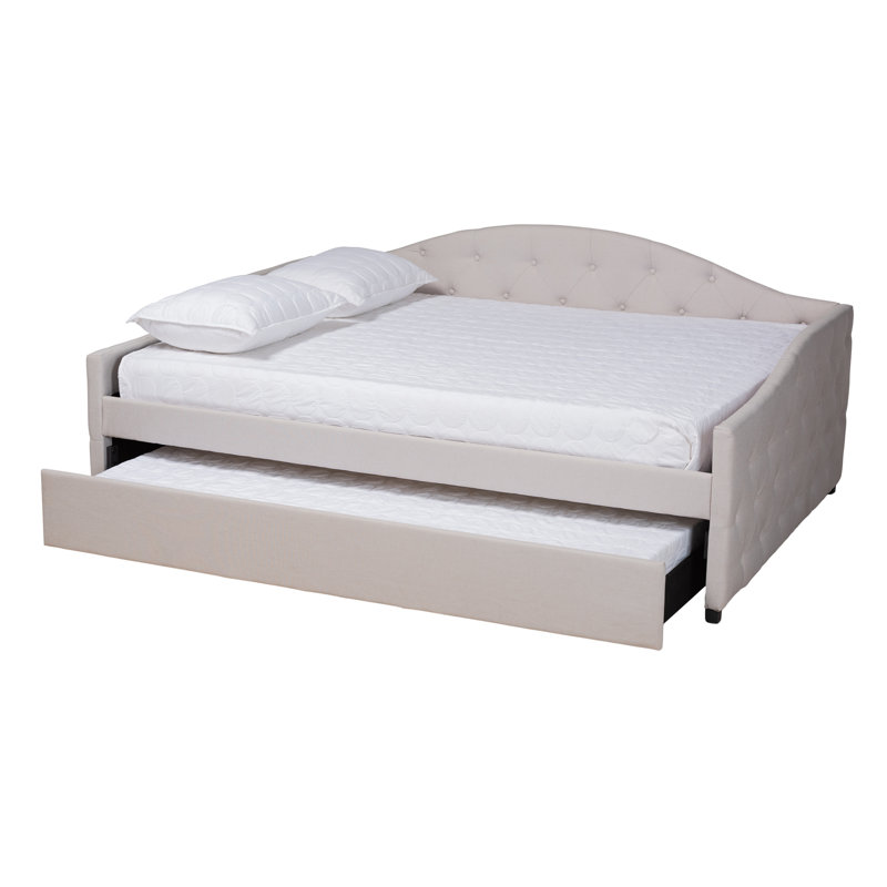 Lit de jour avec couchette Kylan, Beige, Grand