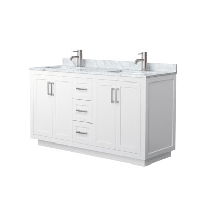 Miranda 60" Freestanding Double Bathroom Vanity with Marble Top