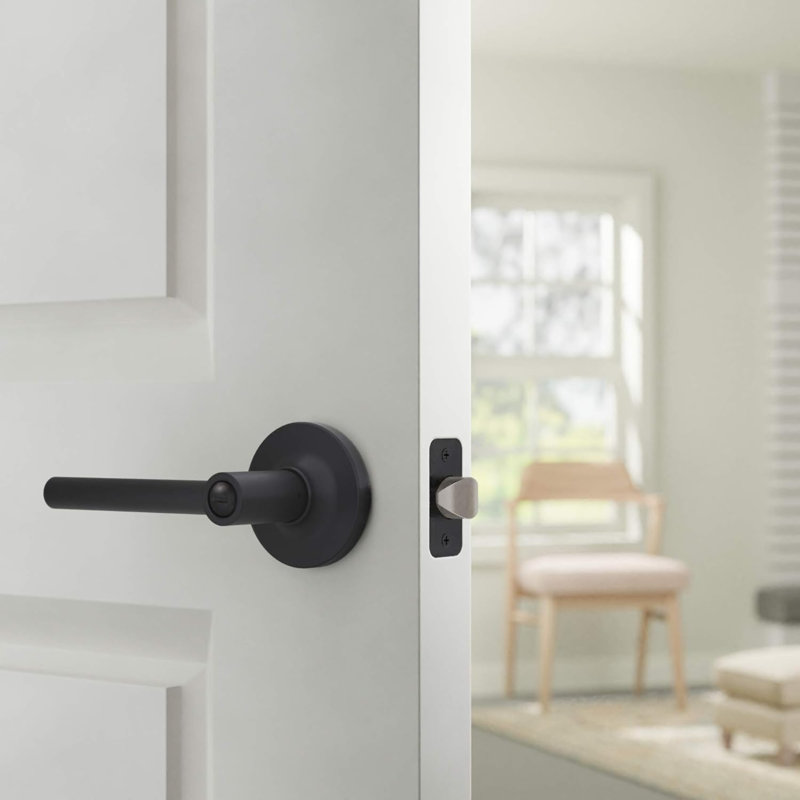 Levier de porte Contemporary Madison - vie privée - noir mat, paquet de 6, Noir mat, 6