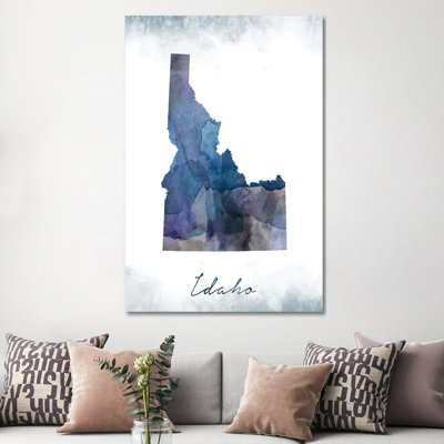 Idaho State Bluish - Wrapped Canvas Painting