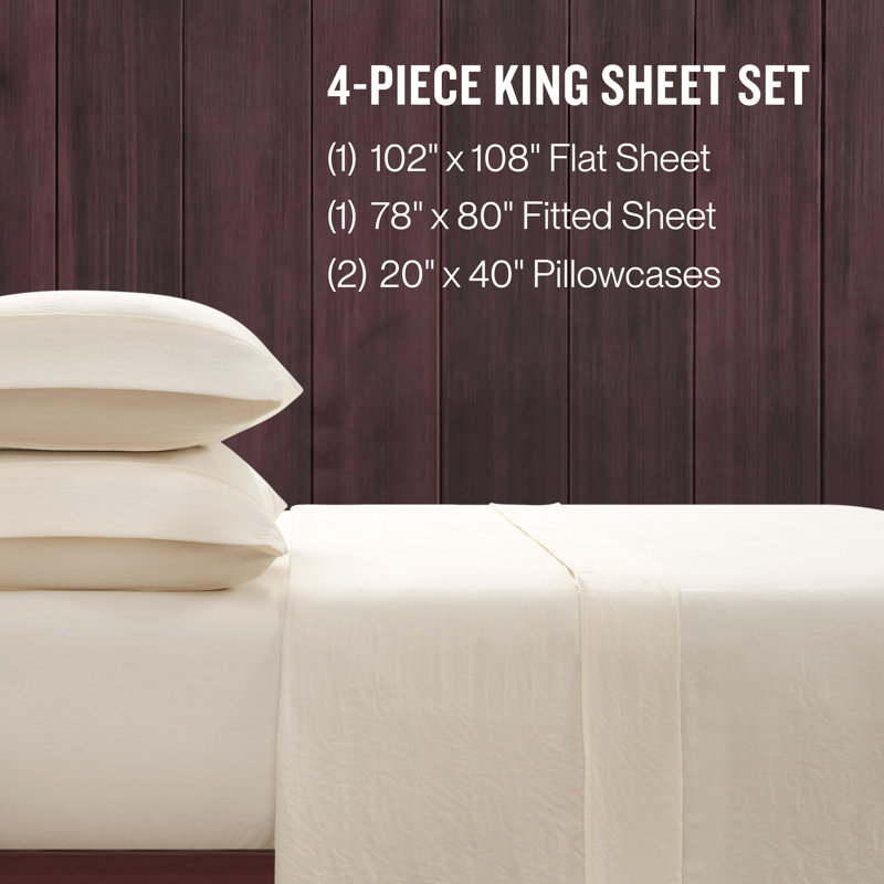 Champion Elastic Logo Microfiber Sheet Set, Star White, King