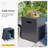 Tashieka 42-Inch Rectangular Iron Propane Outdoor Fire Pit Table with Tank Cover, Lid and Rain Cover-252151694