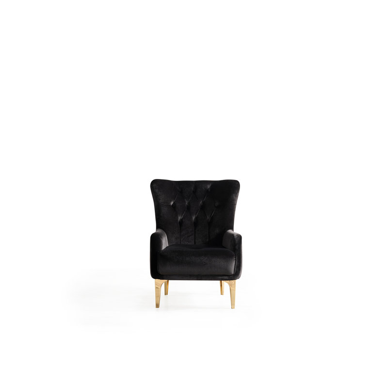Chaise de style moderne Lust, Doré, Noir