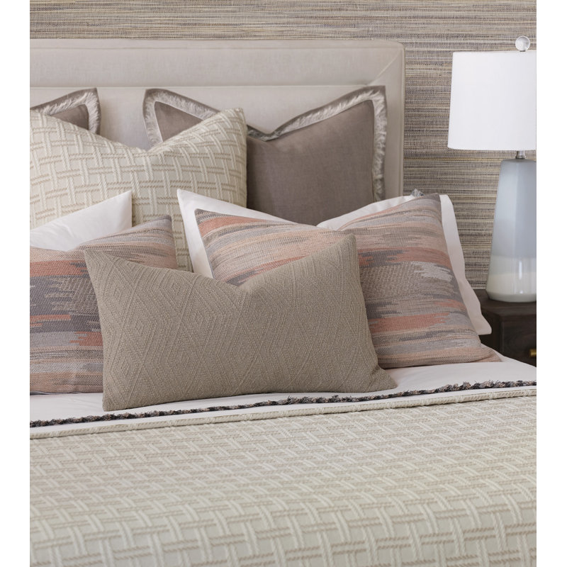 Ensemble de housse de couette en lin brun clair Rory, Housse de couette simple + 2 taies + 1 coussin dé