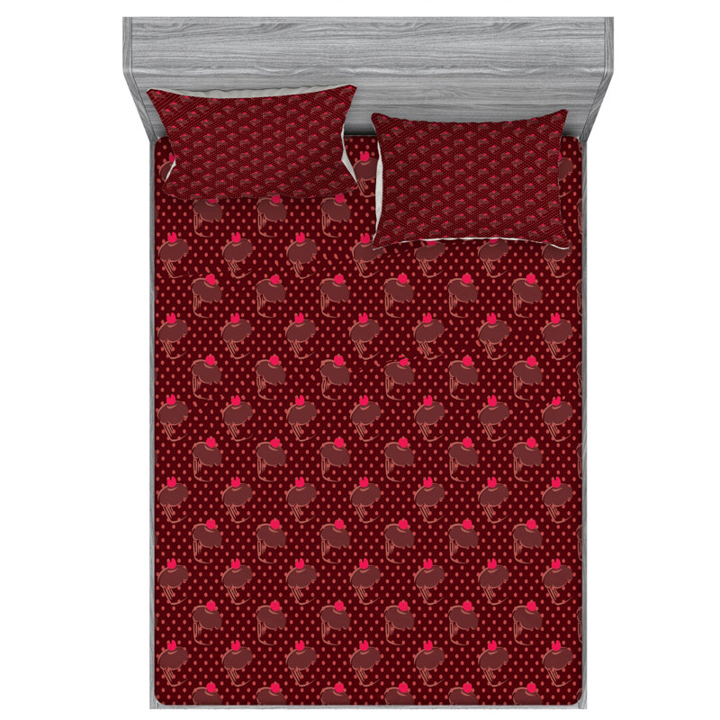 Microfiber Polka Dots Sheet Set, Twin XL Sheet Set + Fitted Sheet + 1 Pillowcase