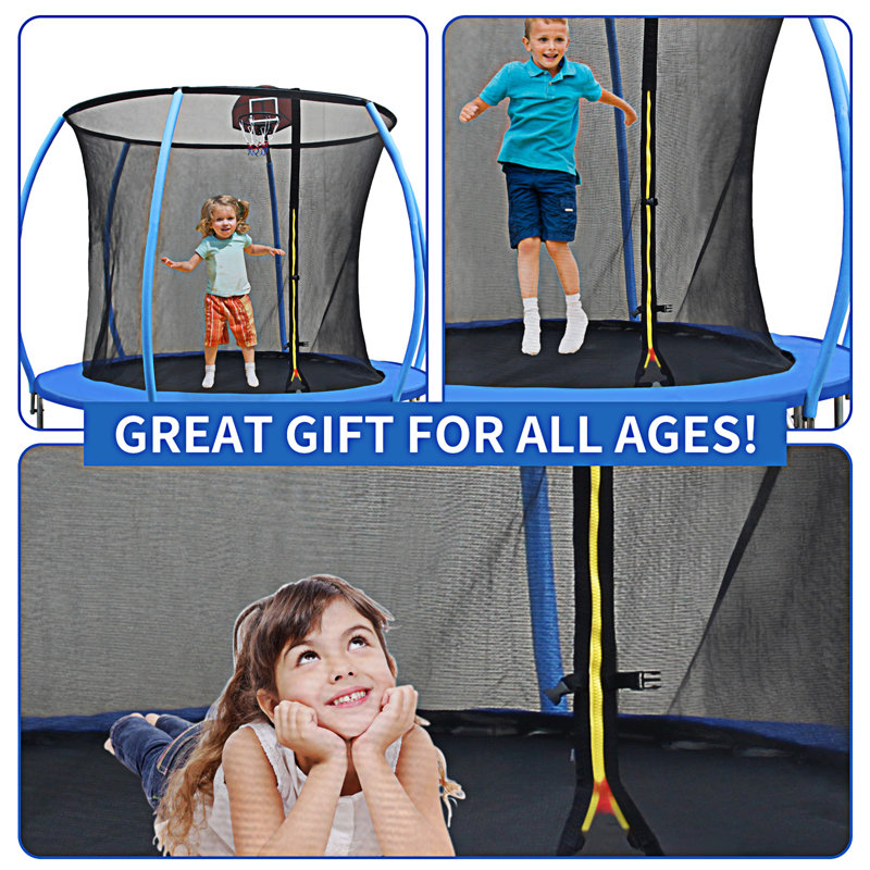 Trampoline 10 pi avec enceinte - Trampolines récréatives avec échelle et revêtement antirouille