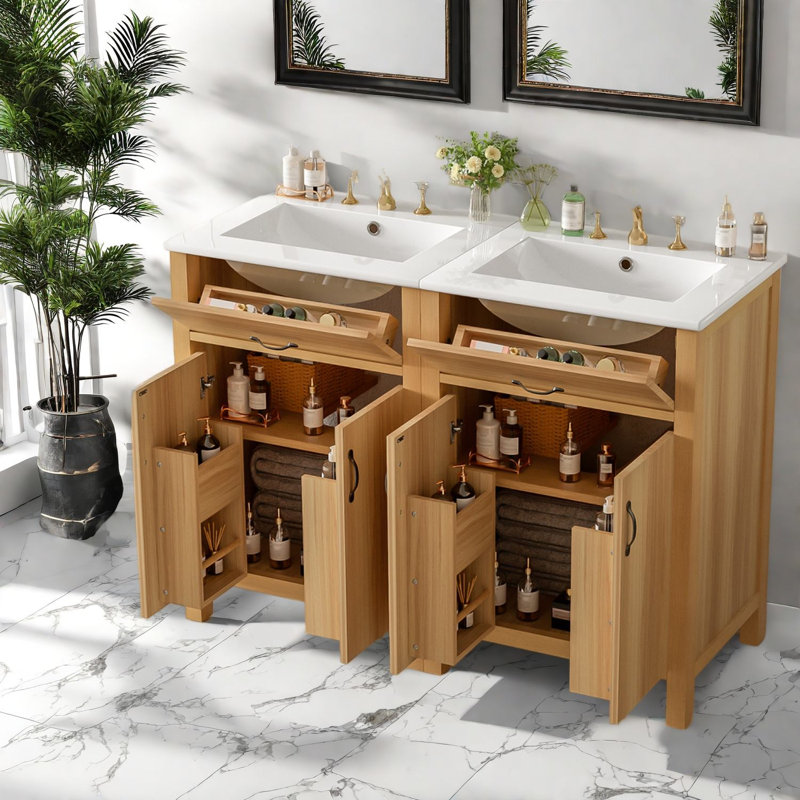 Meuble-lavabo moderne en bois avec rangement