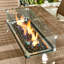 Guyapi Rattan Garden Dining Table With Smokeless Fire Pit Table & 6 Chairs-1434921512
