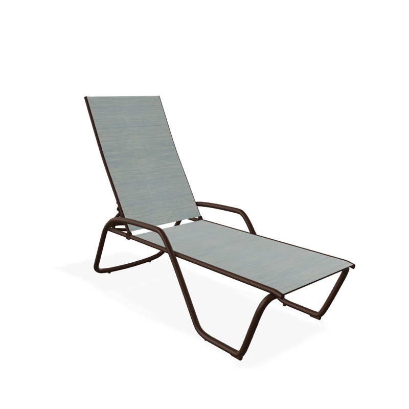 Outdoor Rust-Resistant Metal Chaise Lounge, Textured Kona, Baja