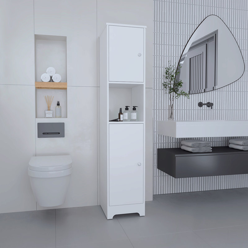 Brighton 1-Shelf Linen Cabinet White, White