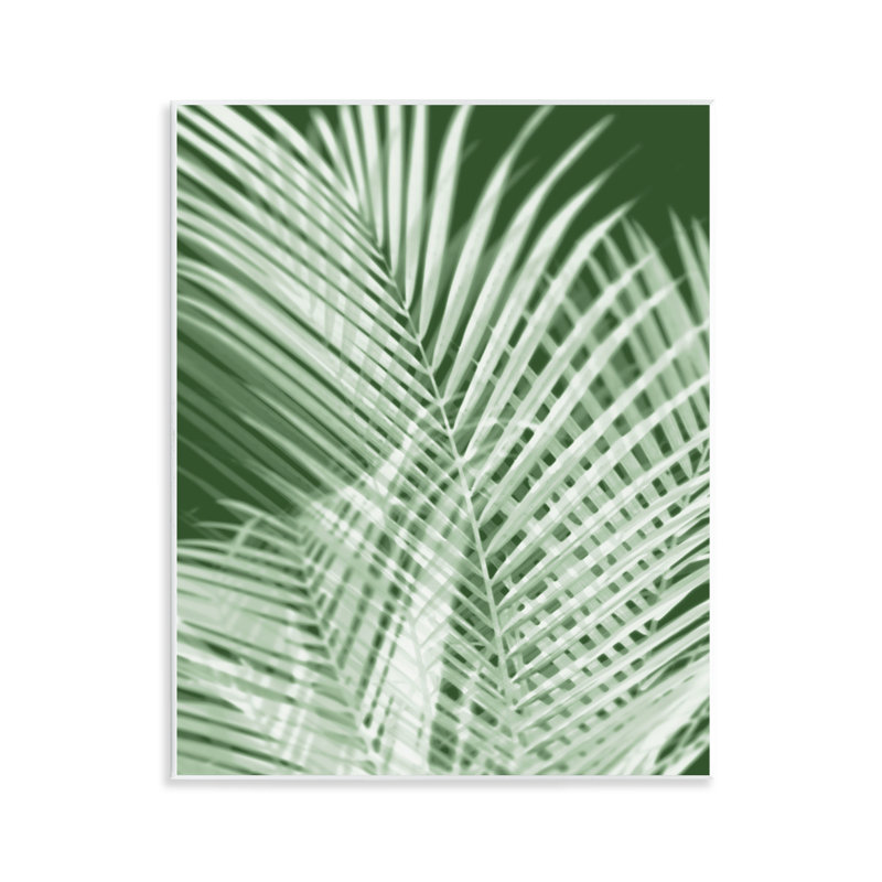 Green Palm Leaves Botanical MDF Wood Wall Art Plaque