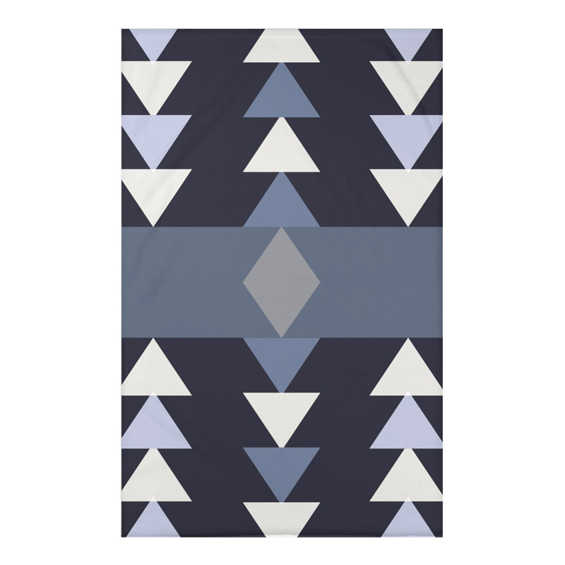 Jeté à imprimé géométrique , H 50 po x l 60 po x P 0,25 po, Bleu marine