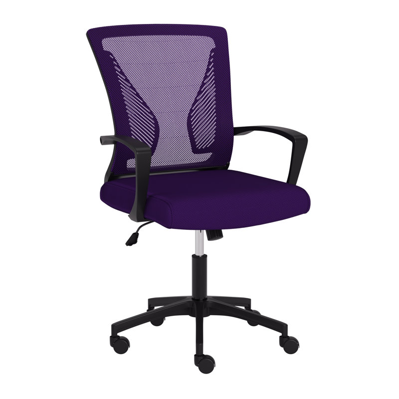 Lateasa Mesh Ergonomic Task Office Chair, Purple, Black