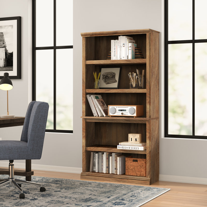 Alexsia Standard Bookcase, Cinnamon Cherry, 35-1/4”W x 13-1/4”D x 69-3/4”H 