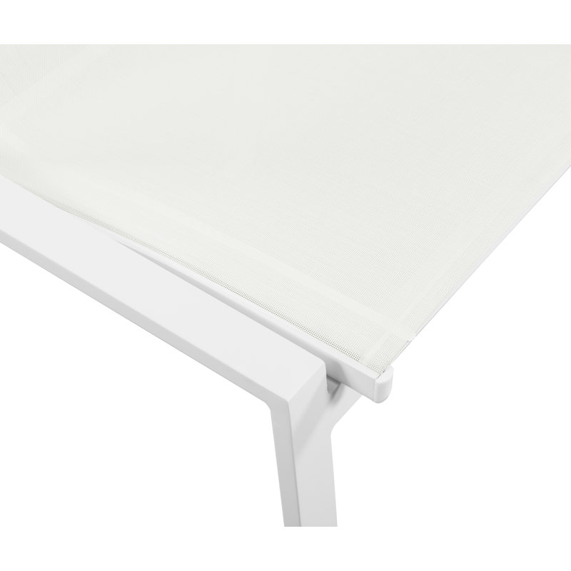Chaise d'appoint de patio empilable Lajoy, Blanc, Blanc