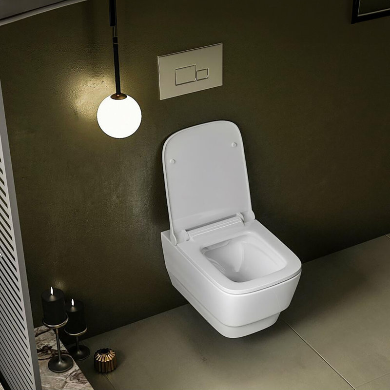 Charm BE214+TS727 Wall Mount Toilet, Glossy White