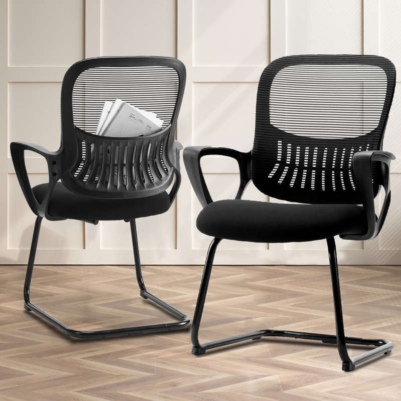 Chaise d'invité de réception, bureau d'ordinateur à dossier moyen en filet pour la salle d'attente