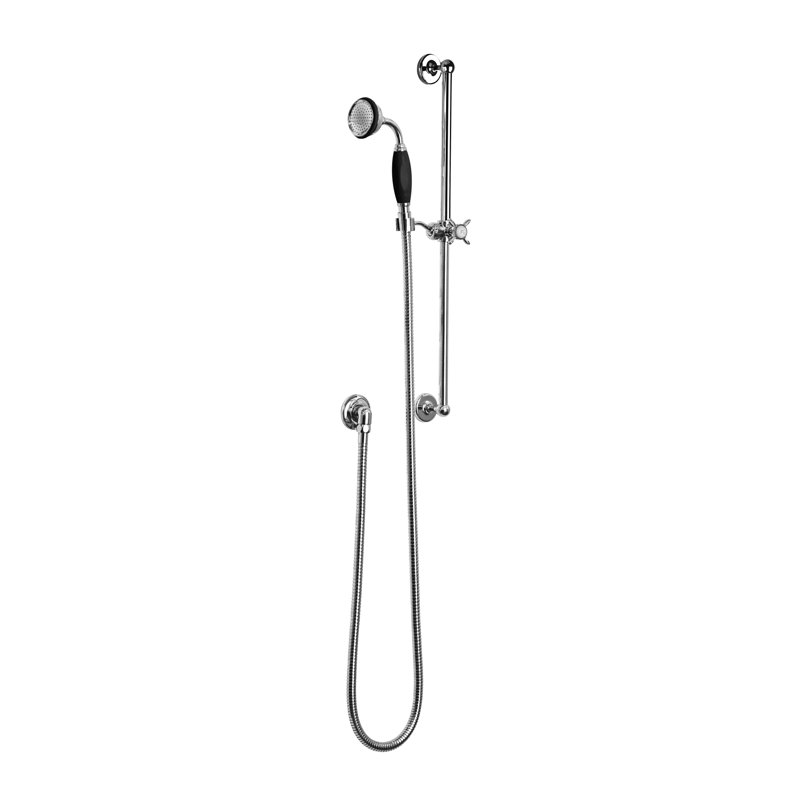 Classic Black Apron Rose Handheld Shower Head, Polished Chrome