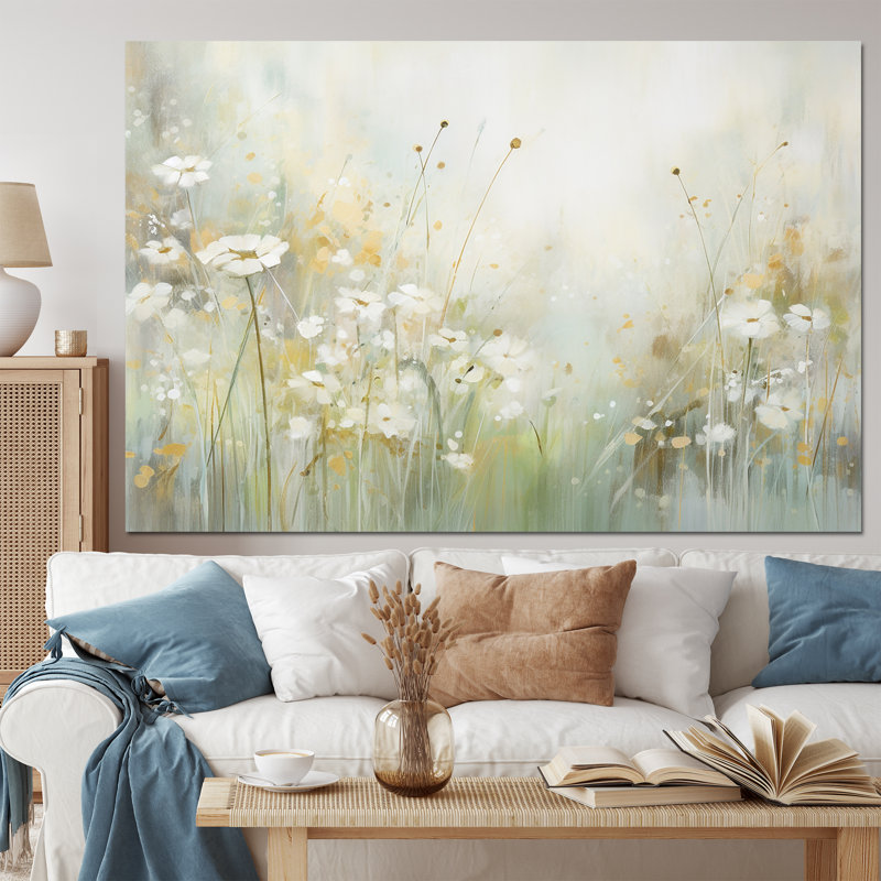 Décoration murale «Green Beige Serene Meadows II - Abstract Botanicals»