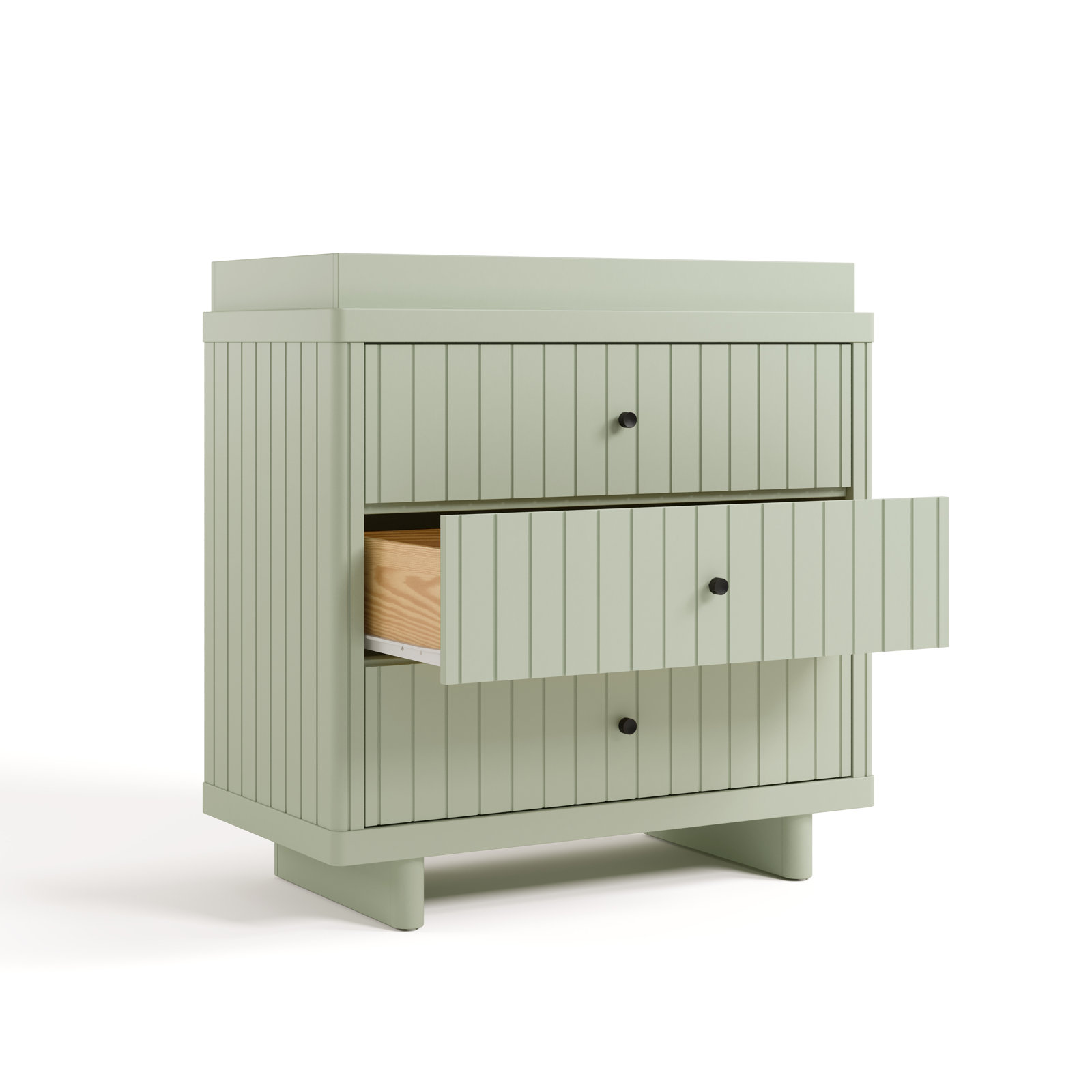 Kyoto Wood 3-Drawer Dresser with Topper, Sage