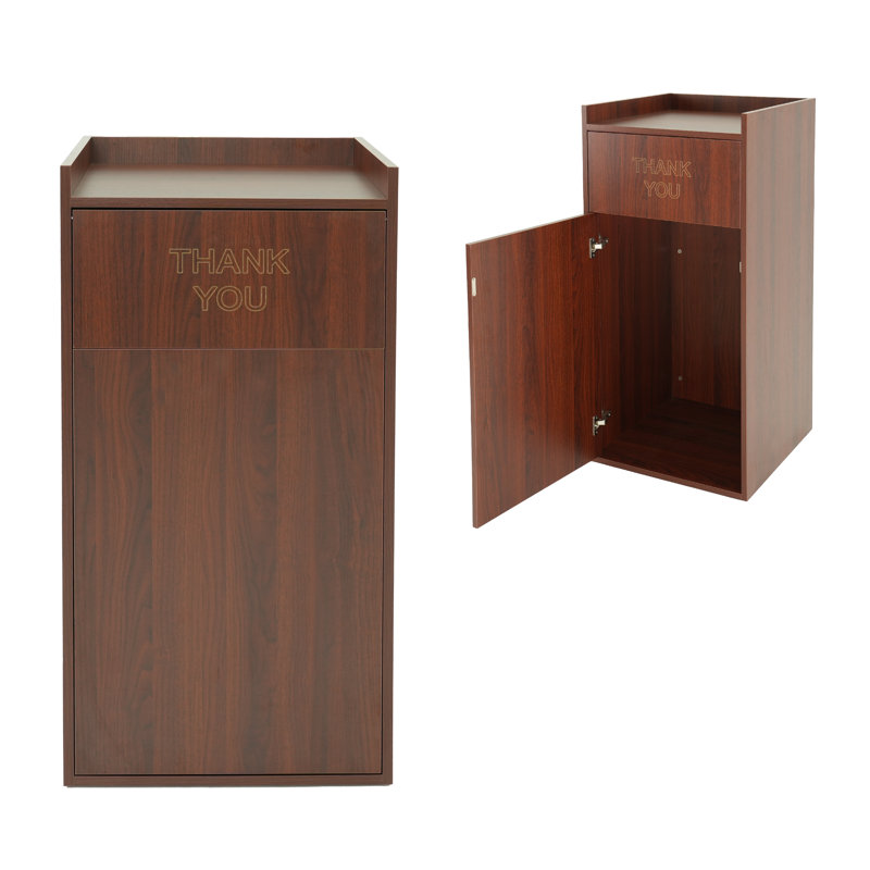 Poubelle 40 gallons Food Service, Acajou