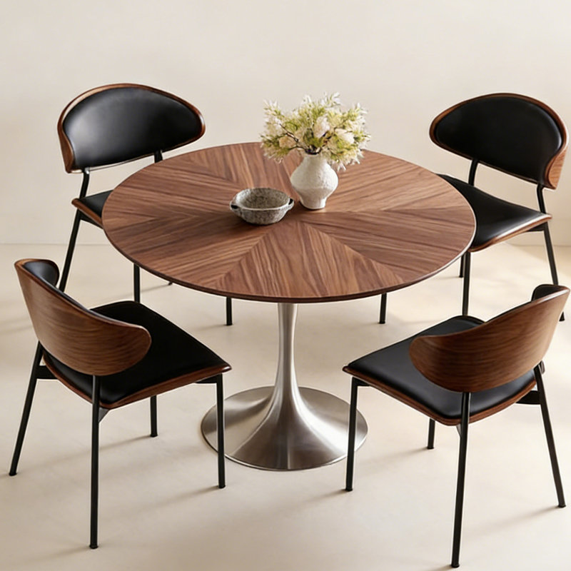 Table de salle à manger ronde, H 29,53 po x l 51,18 po x P 51,18 po
