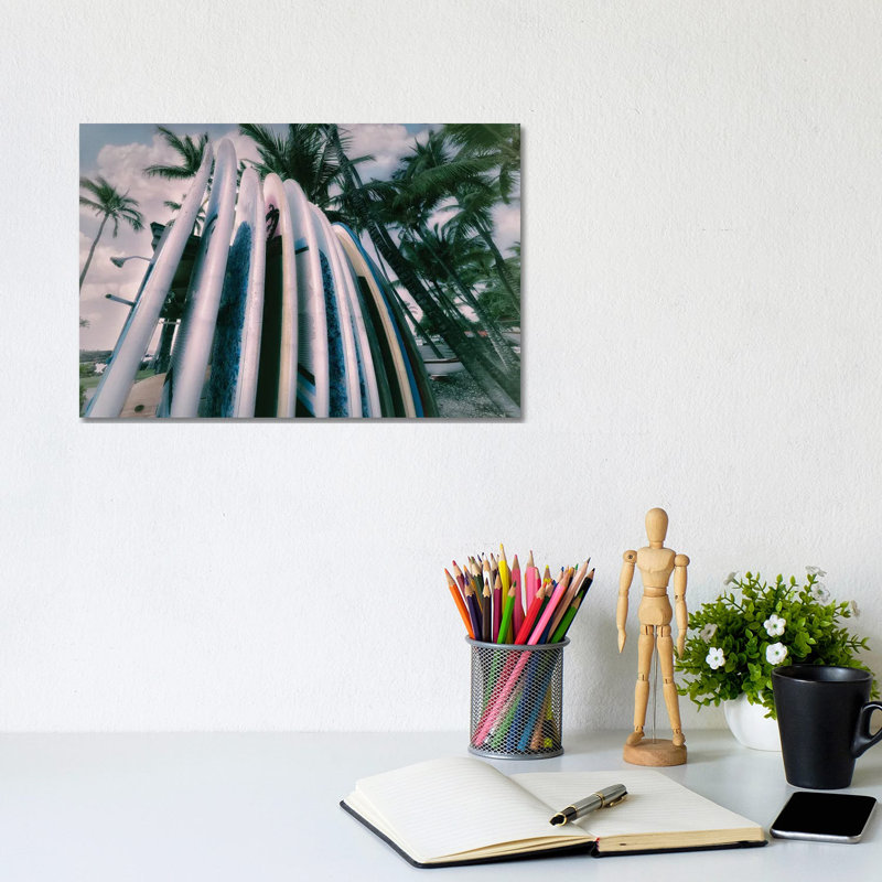 Nostalgic Surfboards by Dennis Frates - Gallery-Wrapped Canvas Giclée on Canvas, 20.32 cm H x 30.48 cm W, Wrapped Canvas