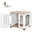 Table pour chenil pour chien, table d'appoint brun noyer pour les petites et moyennes races, animal de porte verrouillable et chenil Peace of Mind, cage intérieure, bonheur