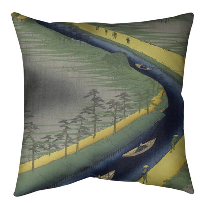 Insert de coussin décoratif towboats le long de la yotsugi dori