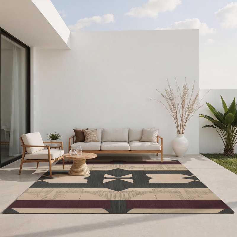 Tapis intérieur et extérieur Aristocratic Artistry, Rectangle 1 pi 6 po x 2 pi 6 po