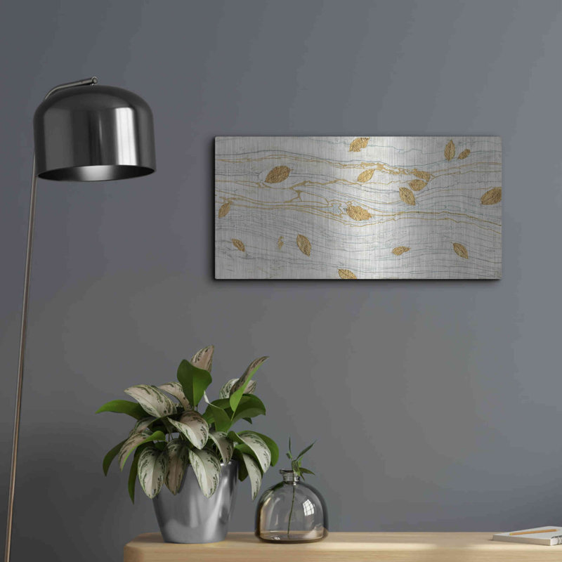 «Golden Fossil Leaves» par James Wiens, H 12 po x l 24 po