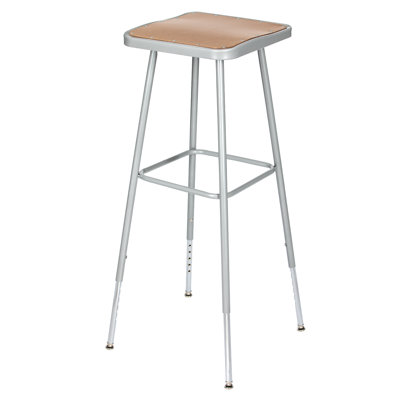 Adjustable Height Industrial Stool with Footrest