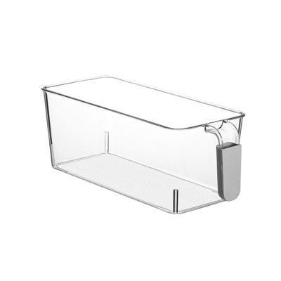 Bac à glaçons gris en plastique transparent avec poignée coulissante