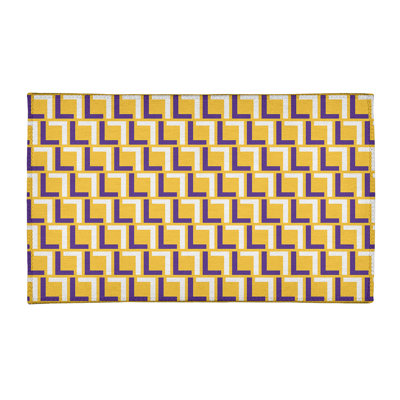 Tapis géométrique blanc cassé / jaune / mauve