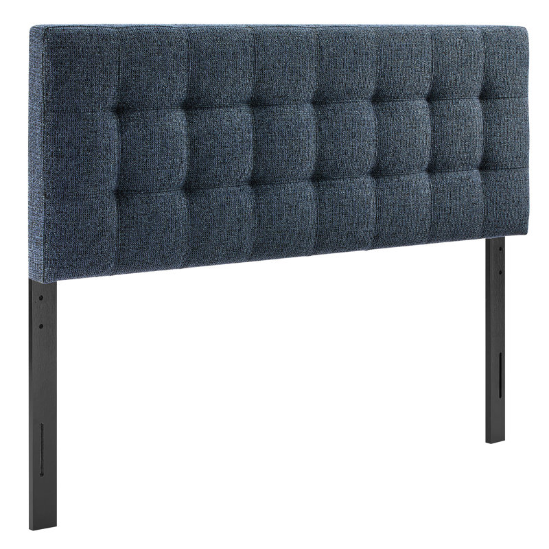 Tête de lit tapissier bleu marine Peyton, Lit double, Marine