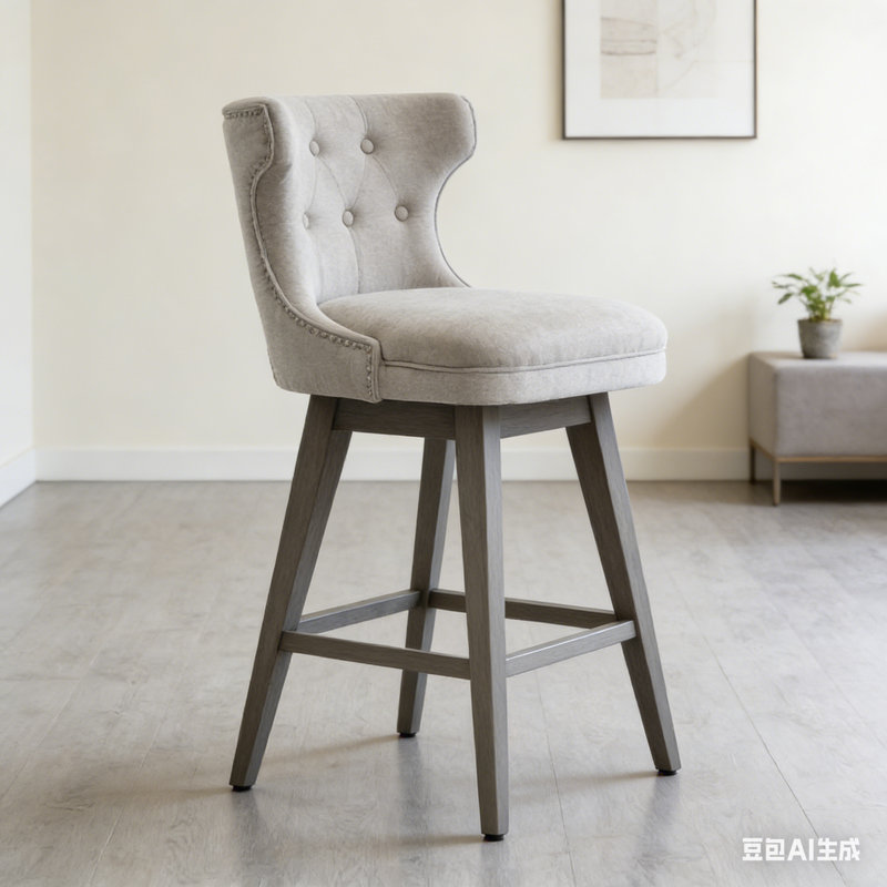 Tabouret de comptoir pivotant 25,75 po, Gris