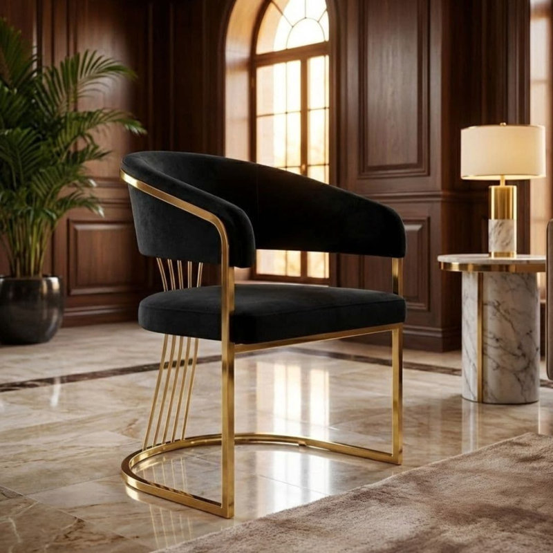 Leather Upholstered Dining Chair, Black