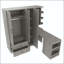 Armoire multifonctionnelle avec bureau convertible, tringle et tiroirs