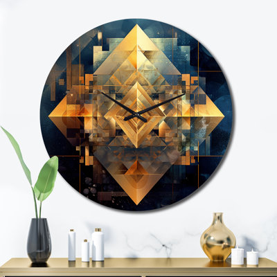 Horloge murale dorée Cubist Visions III