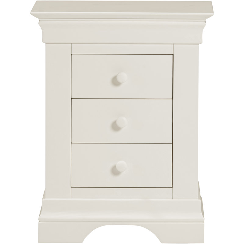 Adaleya 3 Drawer Bedside Chest, Ivory