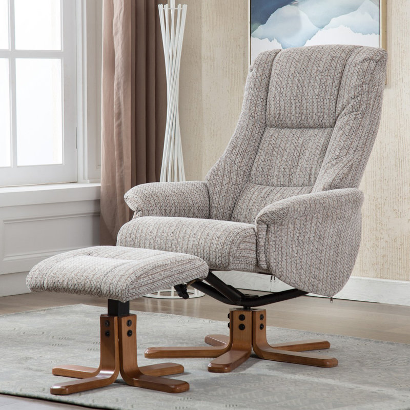 Birchanger 76cm Wide Swivel Standard Recliner, Wheat, Autumn Oak