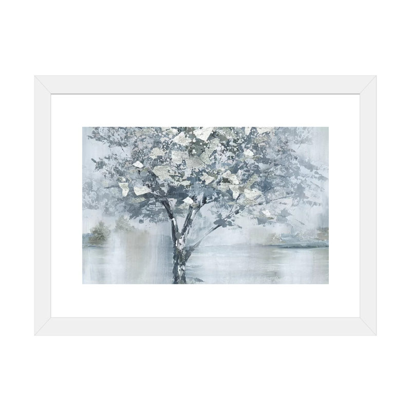 «Foil Foliage» par Nan - impression, H 16 po x l 24 po x P 1 po, Cadre blanc