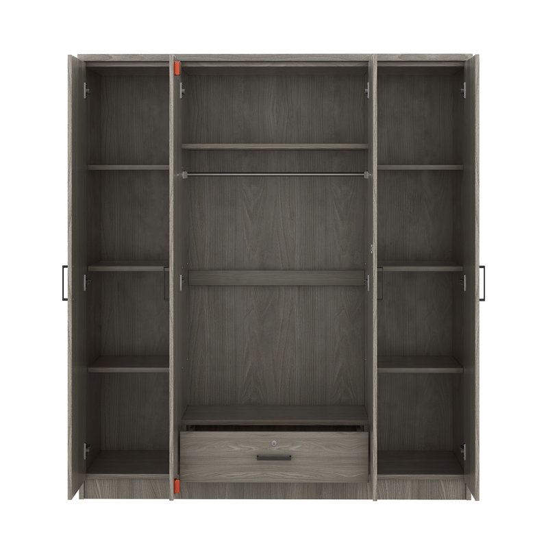 Armoire 4 portes avec 1 tiroir, Gris